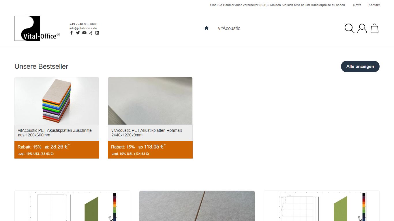 Vital-Office Feng Shui Büromöbel vitAcoustic absorbierende Akustik